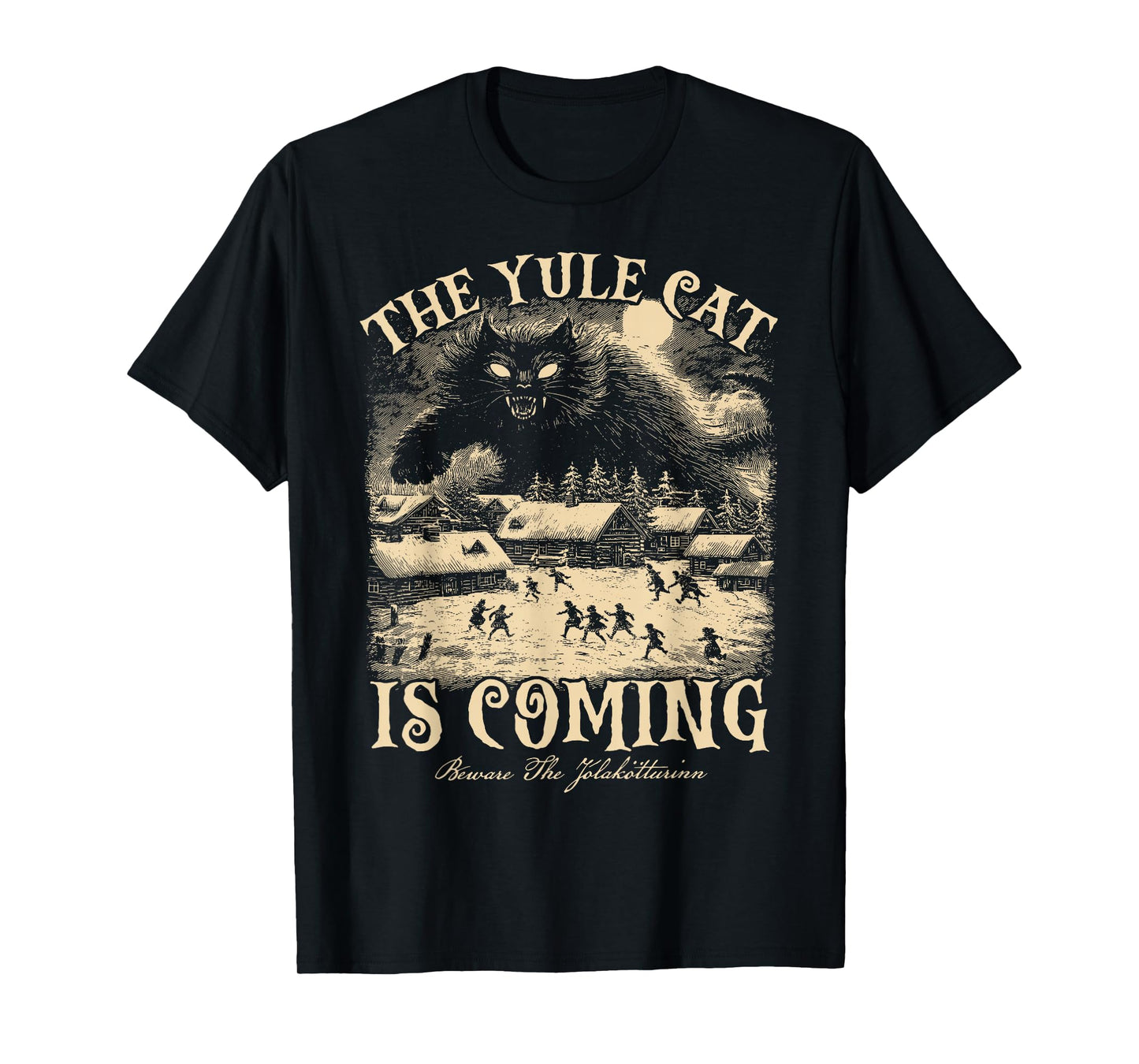 The Yule Cat is Coming Gothic Christmas Winter Solstice T-Shirt