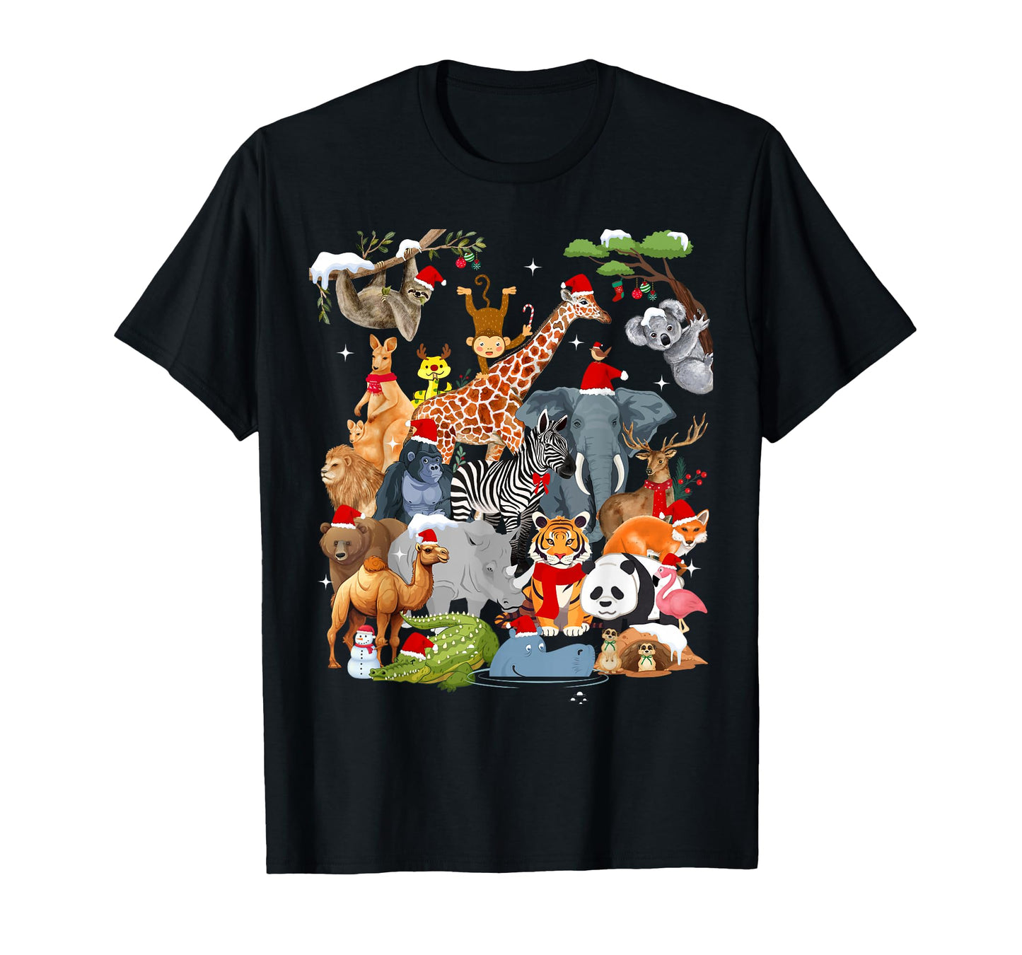 Men Women Kids Wildlife Zoo Day Christmas Party 22 Animals T-Shirt
