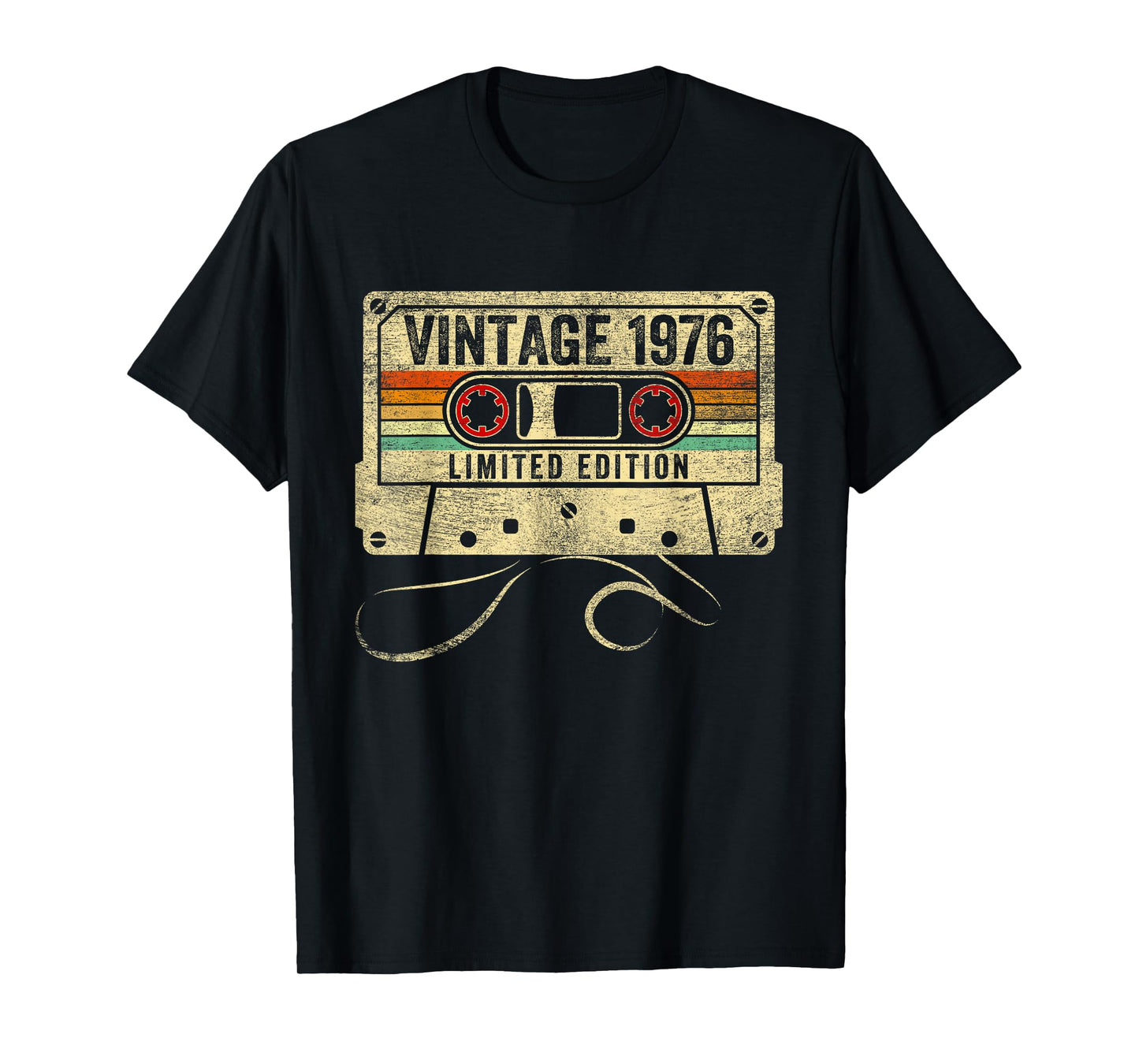 Vintage 1976 Limited Edition 50th Birthday Men Cassette Tape T-Shirt