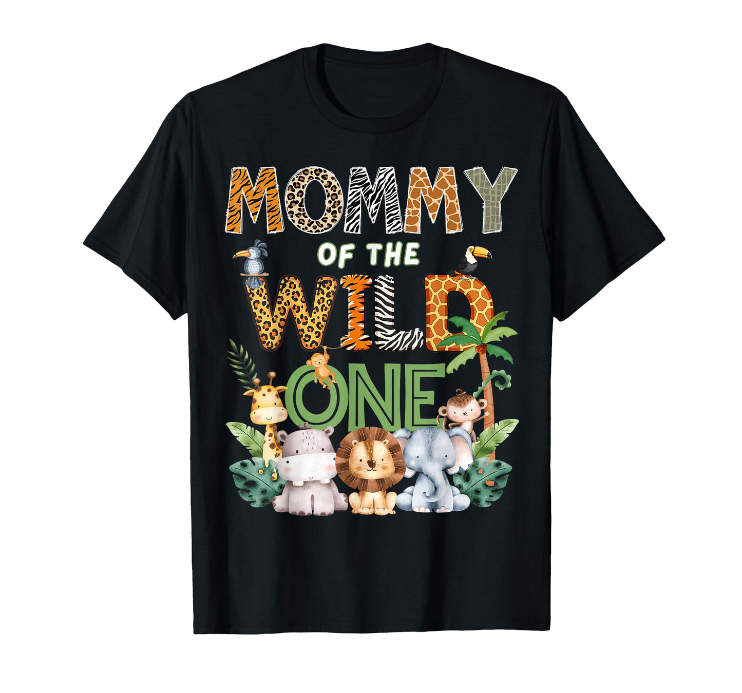 Mommy of The Wild One Safari 1St Birthday Kids T-Shirt