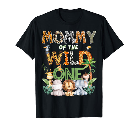Mommy of The Wild One Safari 1St Birthday Kids T-Shirt