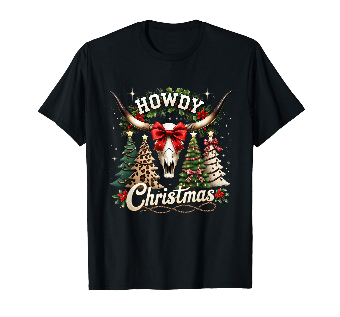 Howdy Christmas Western Country Holiday Design T-Shirt