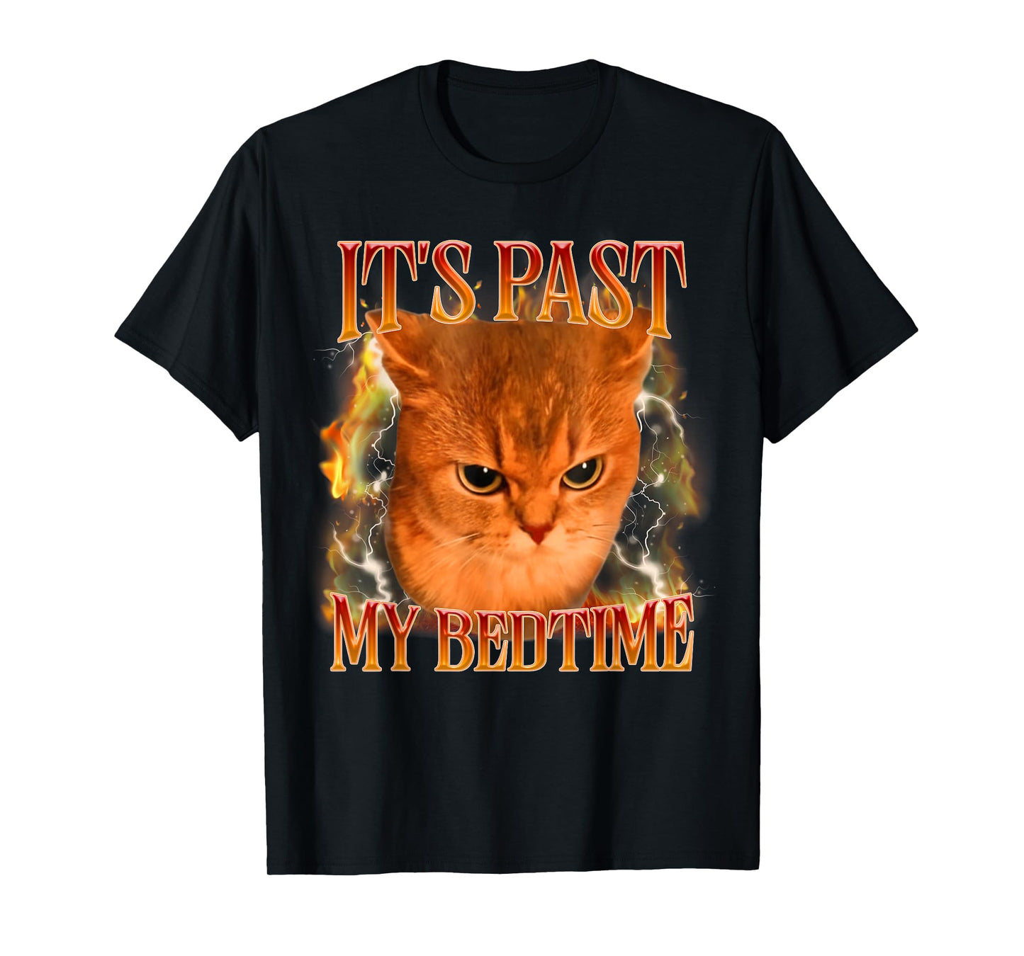 Funny It's Past My Bedtime Cat Meme Animals Humor T-Shirt
