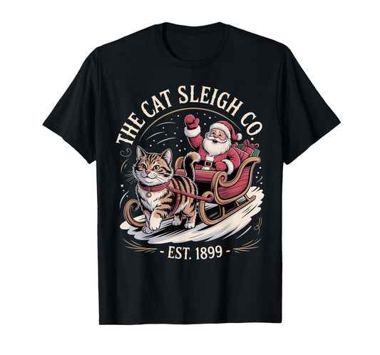 Funny Retro Christmas Cat T-Shirt