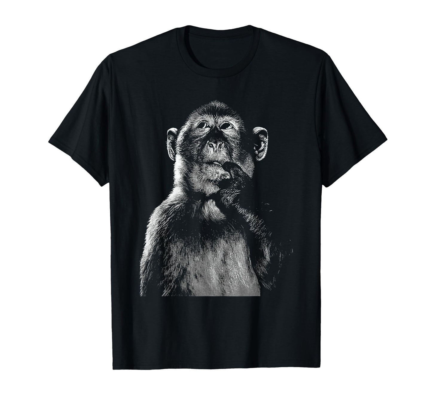 Funny Thinking Monkey Meme Humor Brainrot T-Shirt