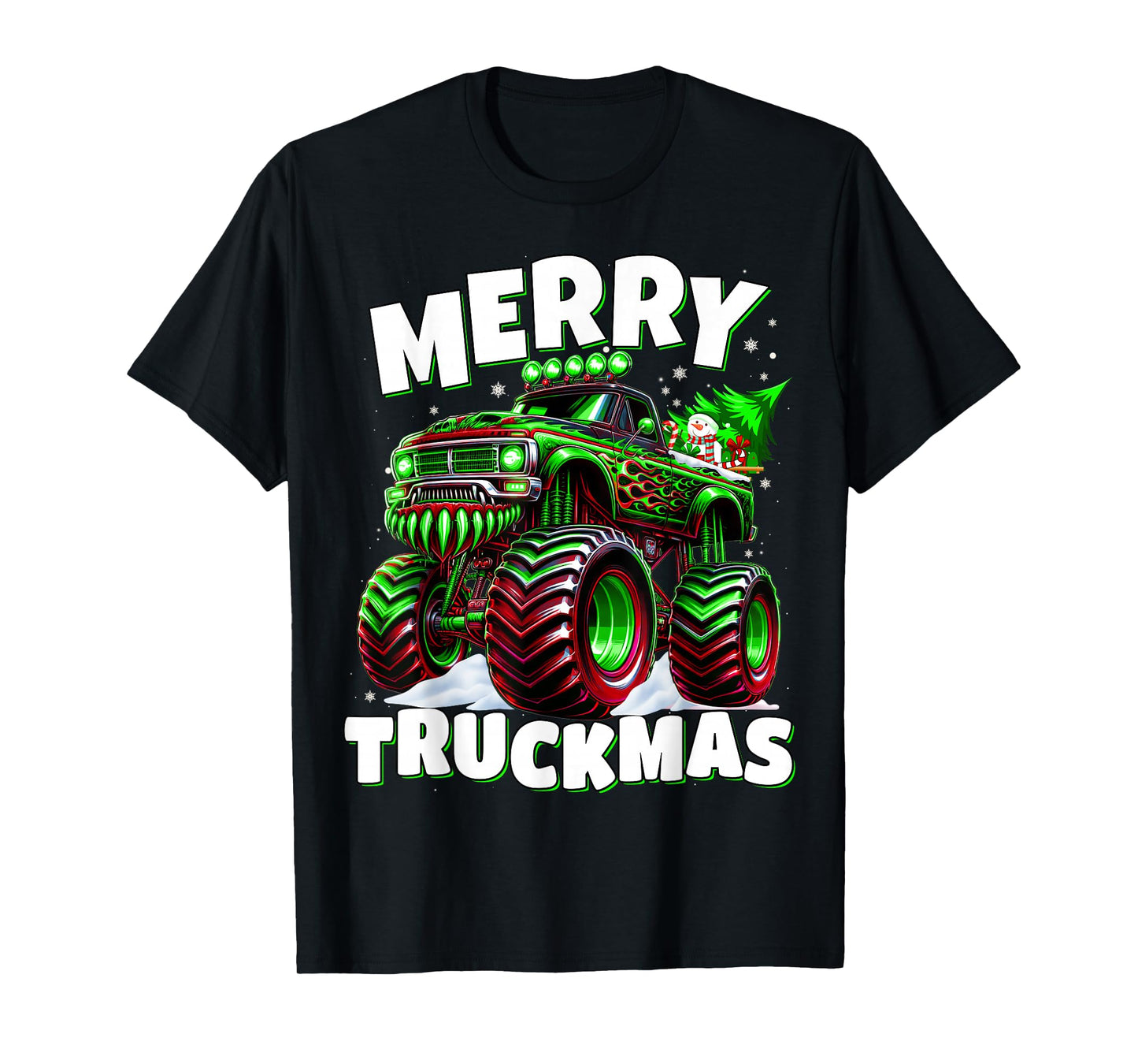 Merry Truckmas Truck Kids & Boys Christmas T-Shirt