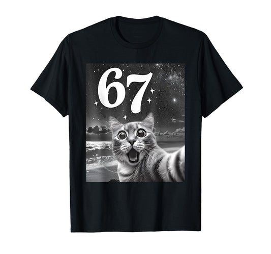 Cat Selfie with 67 Meme Funny Cats Graphic for Men Women Kid T-Shirt