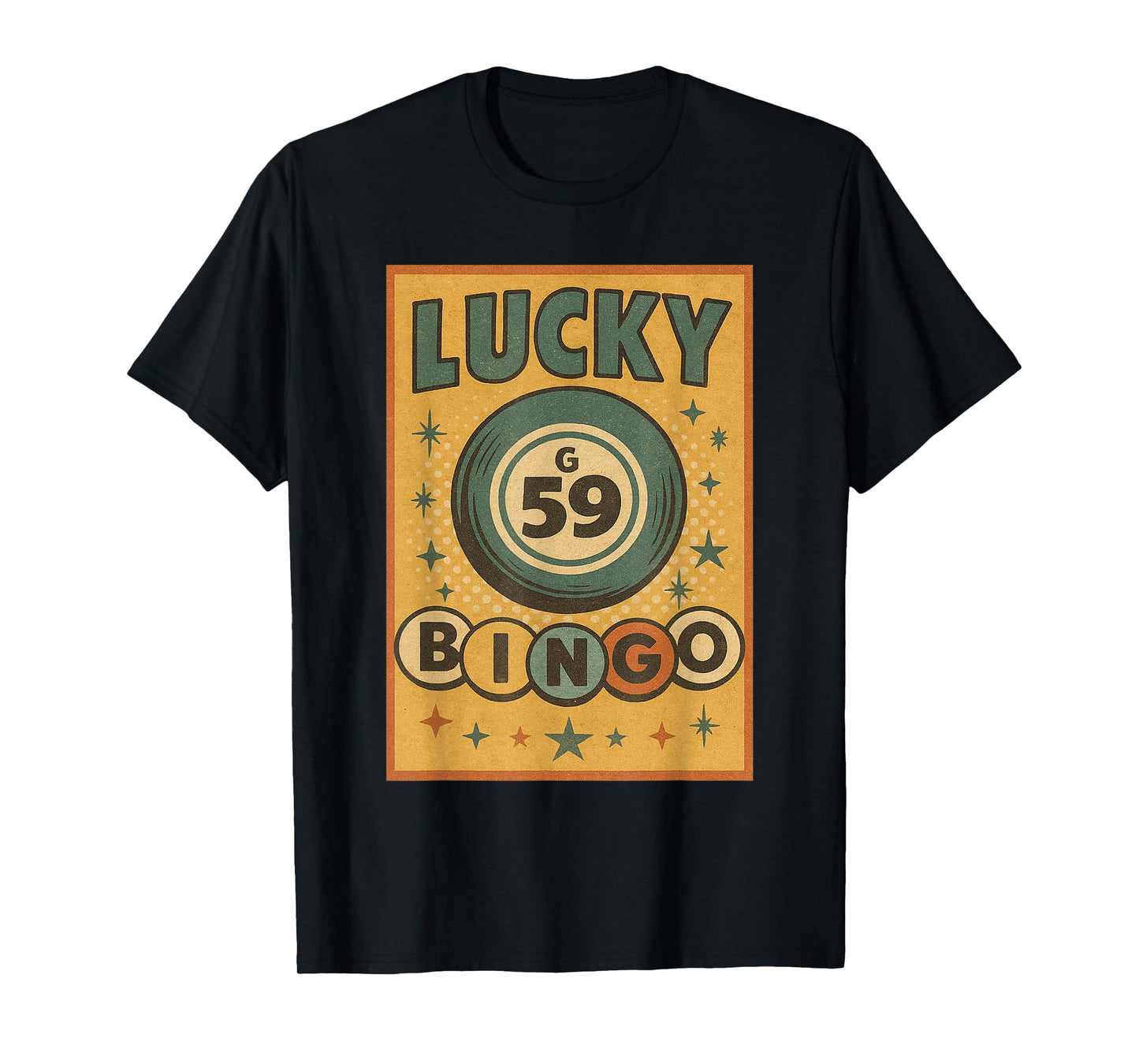 Lucky Bingo Number 59 Lucky Bingo Ball Bingo Vintage T-Shirt