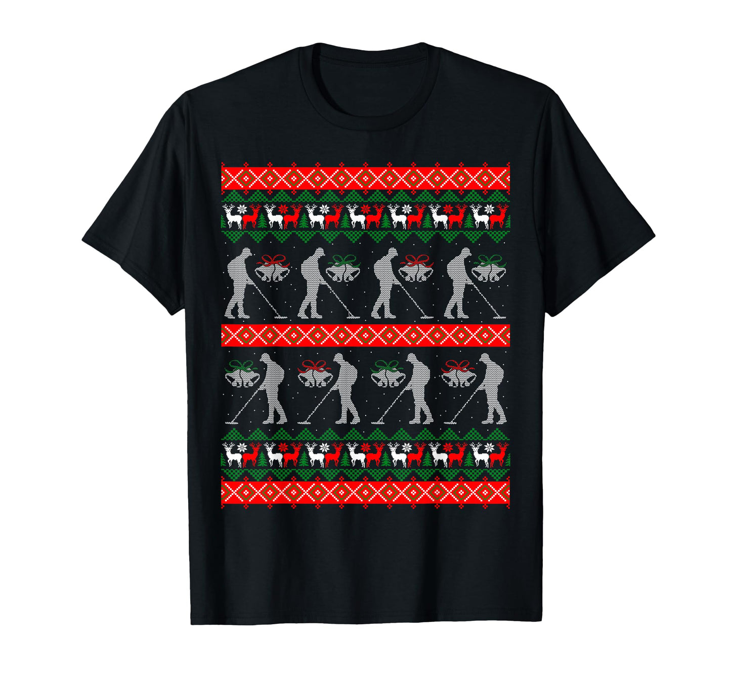 Funny Metal Detecting Xmas Ugly Sweater Gifts T-Shirt