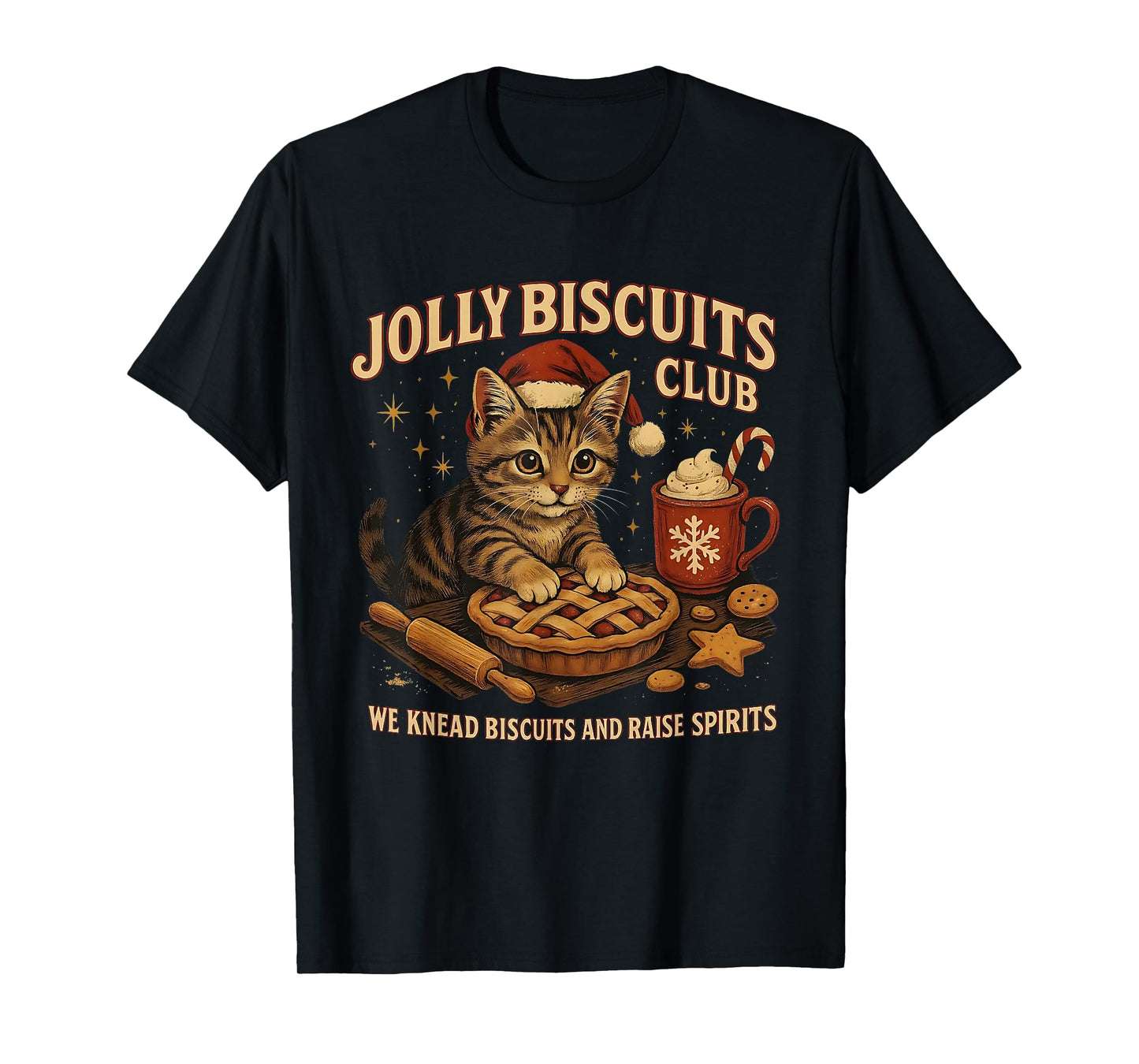 Jolly Biscuits Club We Knead Cat Xmas T-Shirt