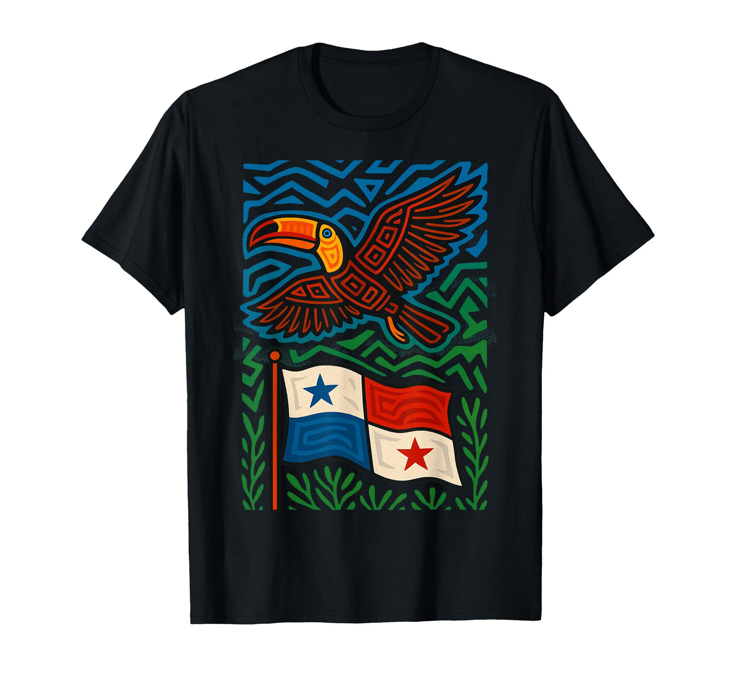 Toucan Inspired by Mola Artwork of Panama Kuna T-Shirt