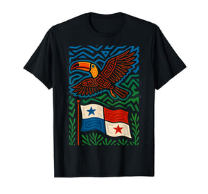 Toucan Inspired by Mola Artwork of Panama Kuna T-Shirt
