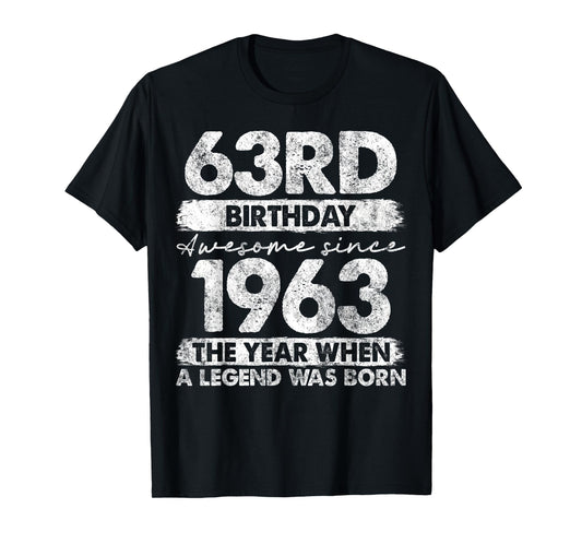 63 Year Old Gifts Vintage 1963 Limited Edition 63rd Birthday T-Shirt