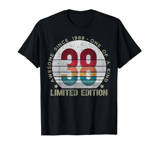38 Year Old Gifts Vintage 1988 Limited Edition 38th Birthday T-Shirt