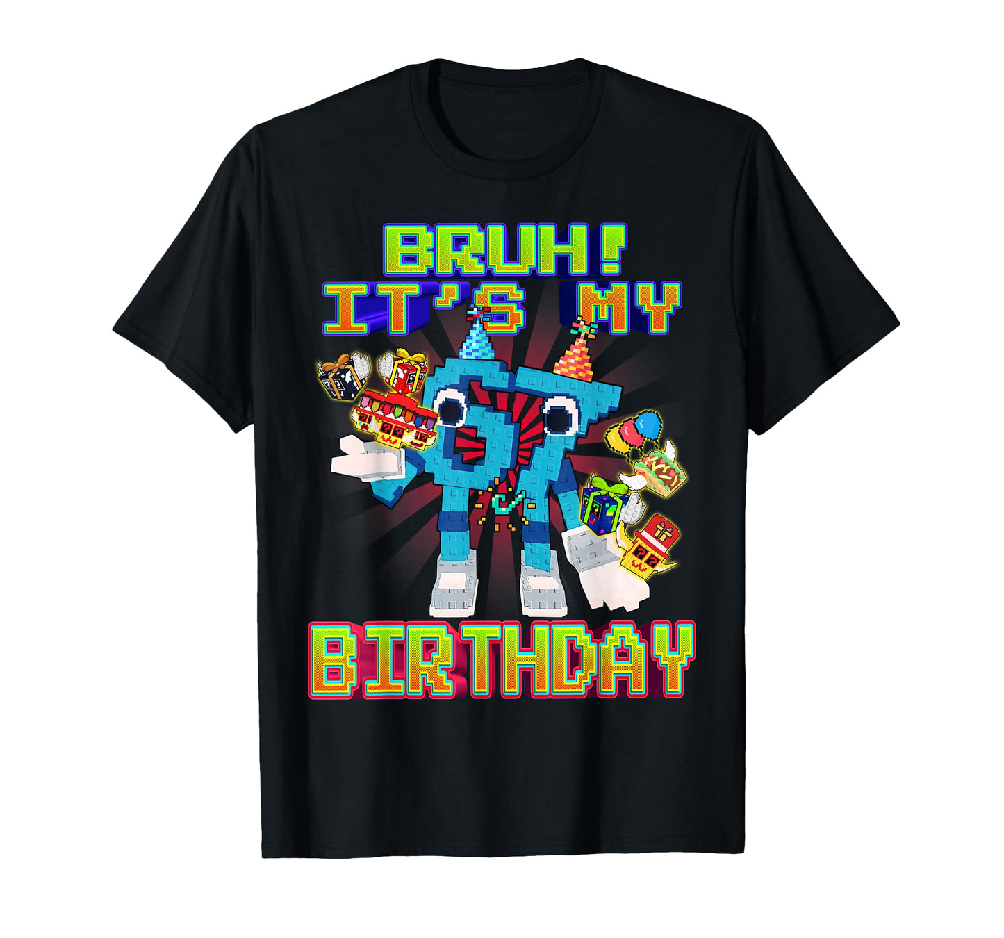 Bruh Birthday 67 Lucky Blocks Funny Brainrot for Kids Teens T-Shirt