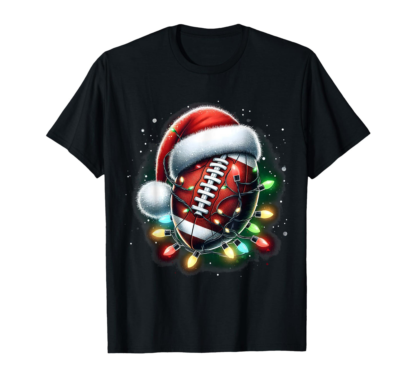 Santa Sports Design for Men Boys Christmas Football Player T-Shirt