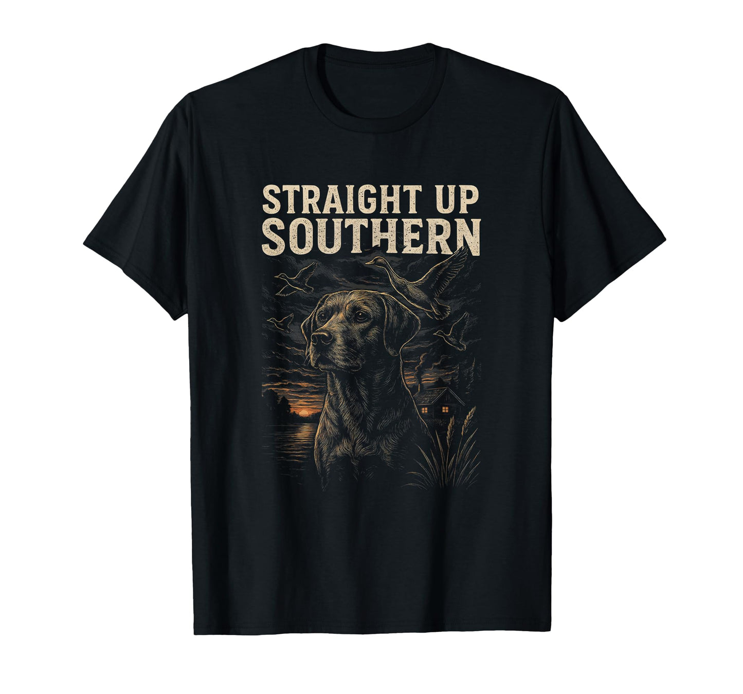 Straight Up Southern Labrador Dog Retro Country Southerners T-Shirt