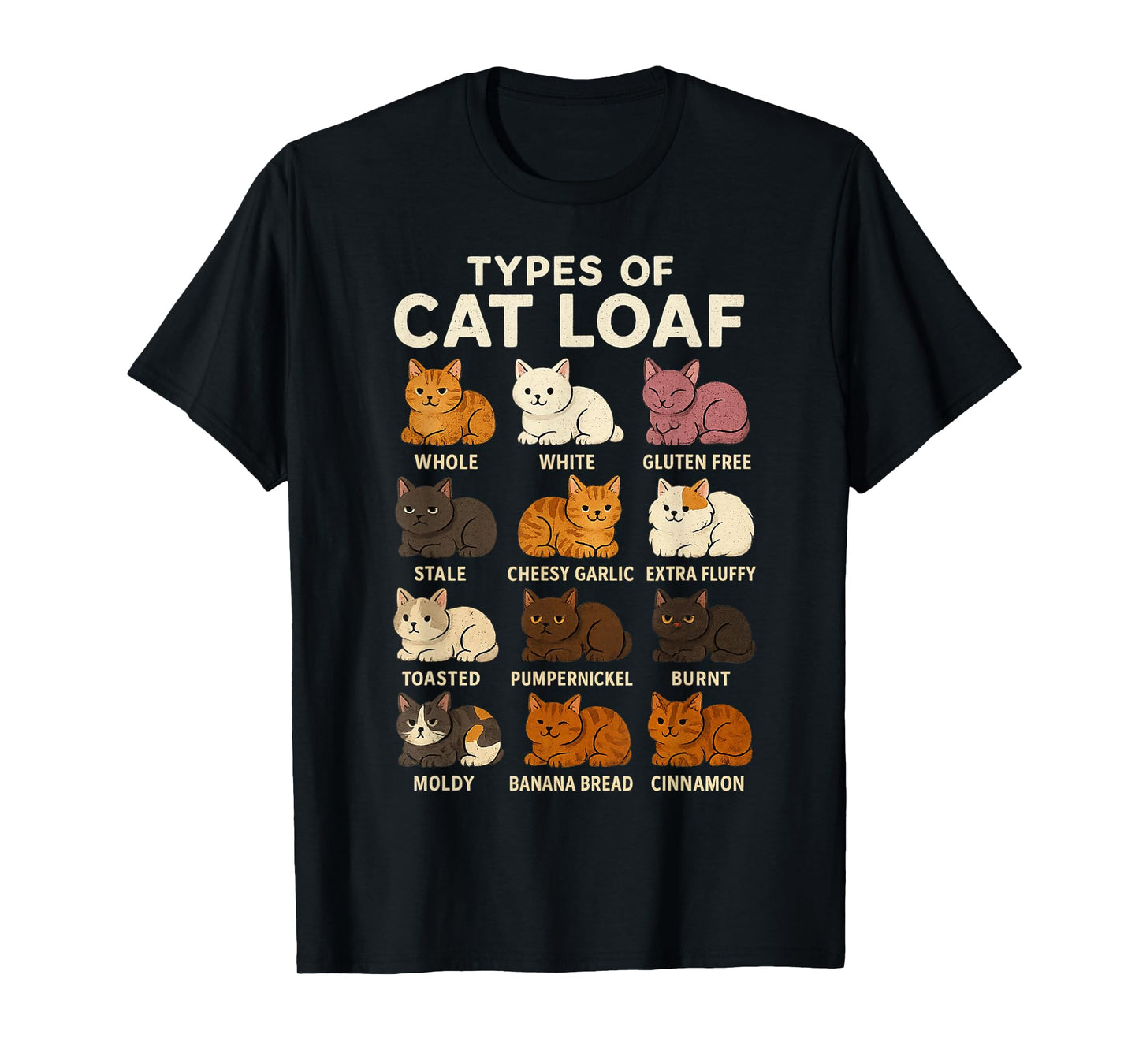 Types of Cat Loaf Cute Kitten Kawaii Cats, Cat Lover Girls T-Shirt