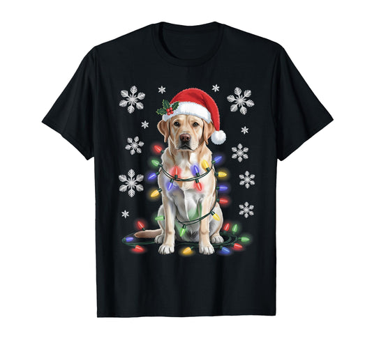 Yellow Labrador Retriever Christmas Tree Light Pajama Dog T-Shirt