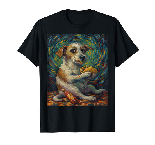 Funny Dog Eating Taco Graphic Art Design T-Shirt