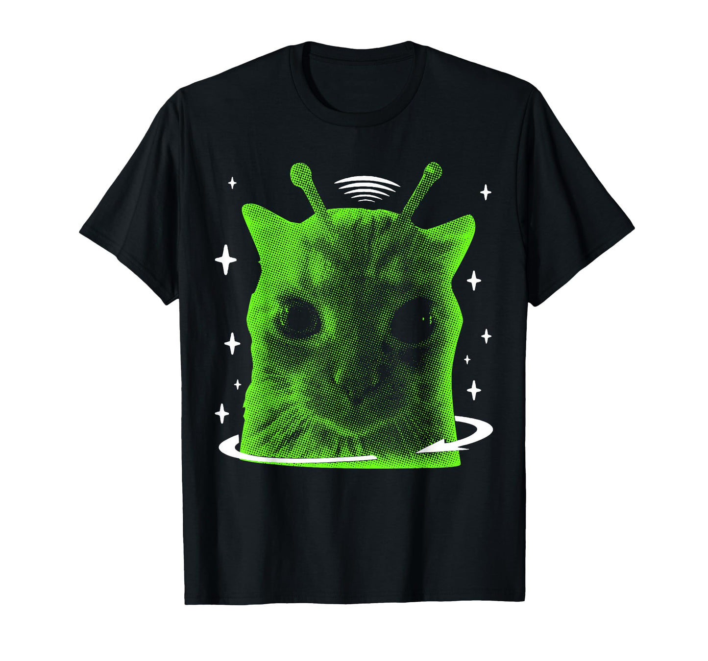 Funny Alien Cat Meme Retro Silly Cat Vintage Space Kitty T-Shirt