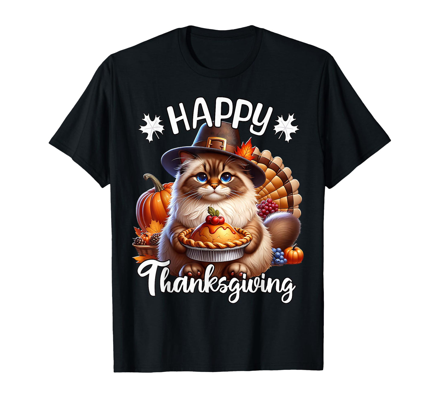 Ragdoll Cat Happy Thanksgiving Ragdoll Cat T-Shirt