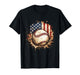 Patriotic Baseball American Flag Vintage T-Shirt