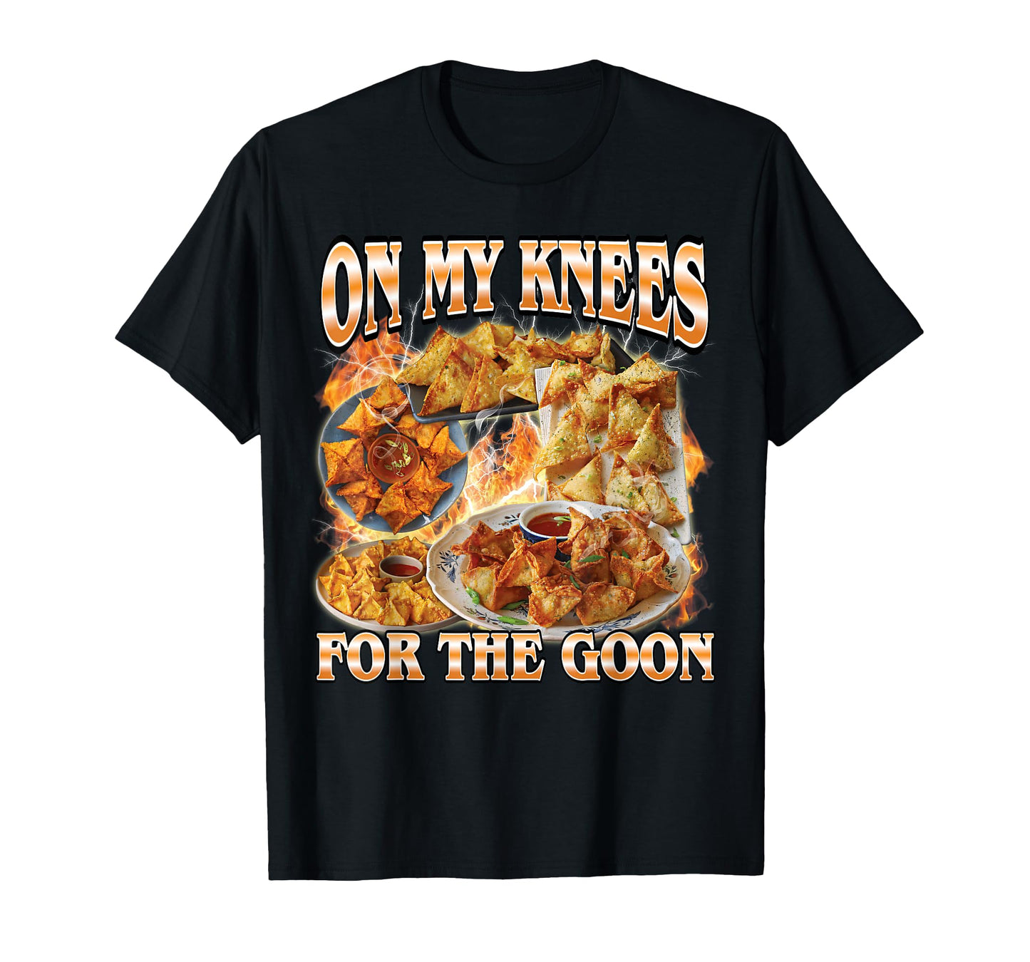 On My Knees Funny Crab Rangoon Meme Bootleg T-Shirt