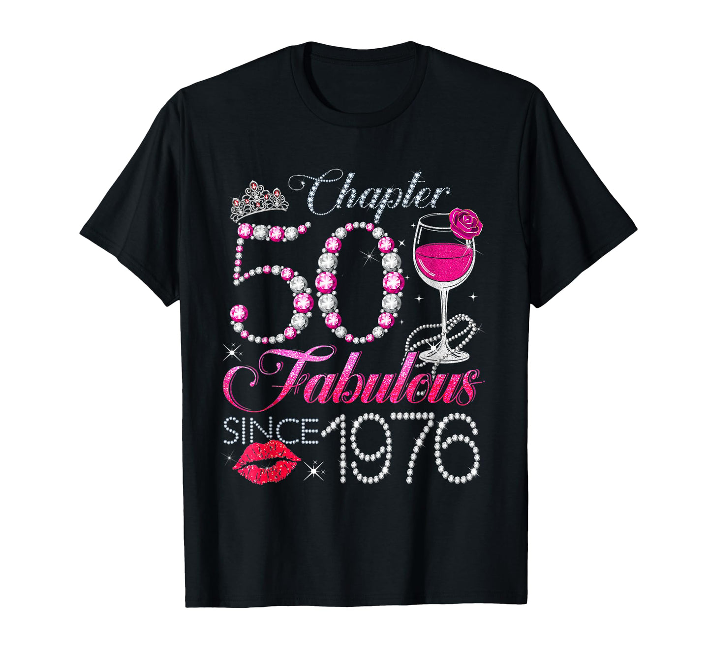 Chapter 50 Fabulous Since 1976 50th Birthday Queen Diamond T-Shirt
