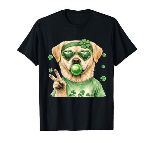 Funny Labrador St Patricks Day Luck Irish Shamrock Dog T-Shirt
