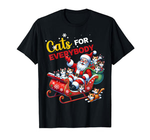 Cats for Everybody Christmas Cat Funny Xmas Women Santa T-Shirt
