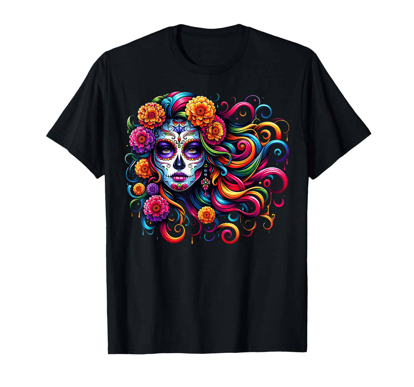 Dia De Muertos La Catrina Day of The Dead Sugar Skull Women T-Shirt