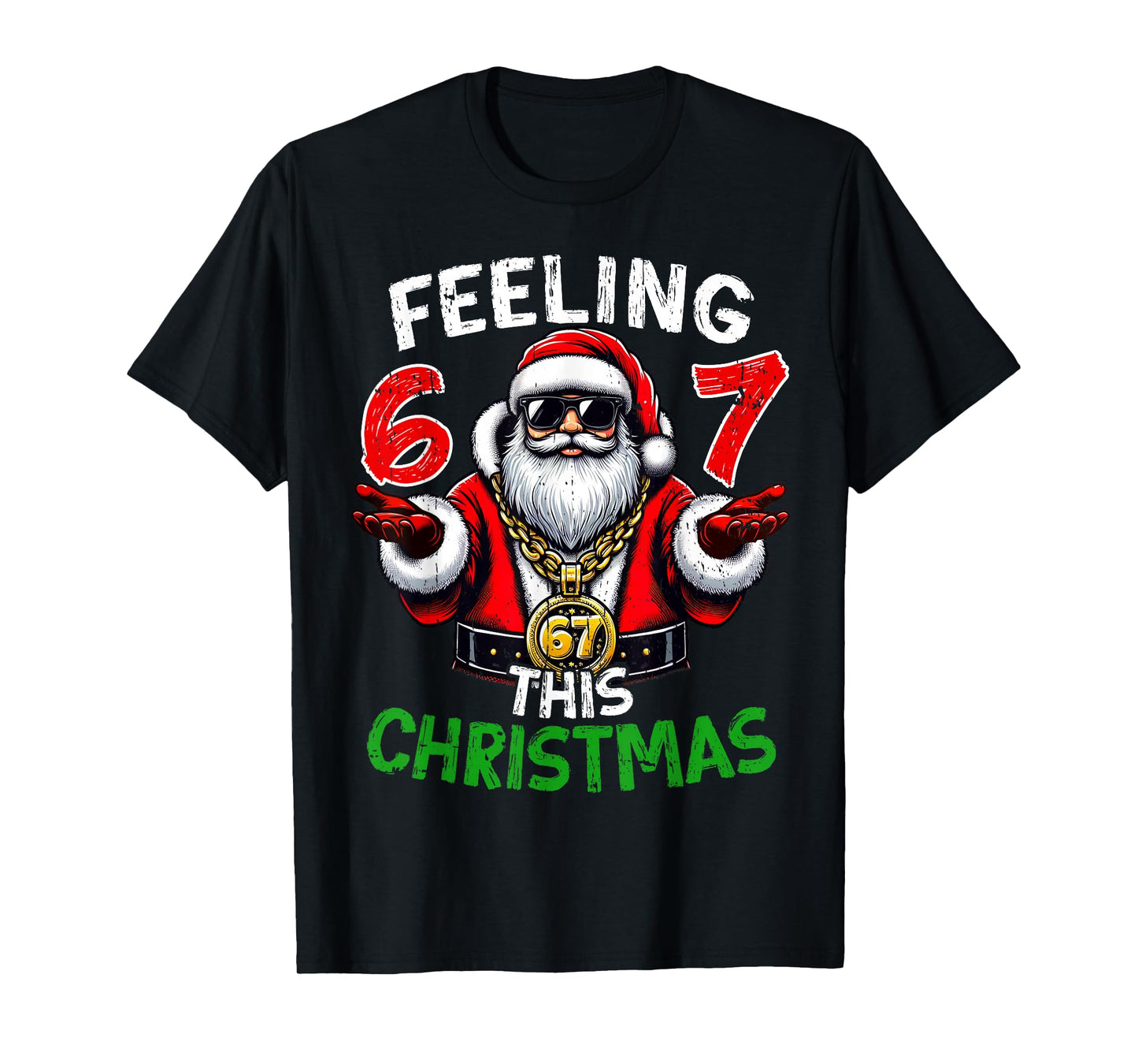 Funny 67 Santa Christmas Shirts Kids Teen Boys 6-7 Six Seven T-Shirt