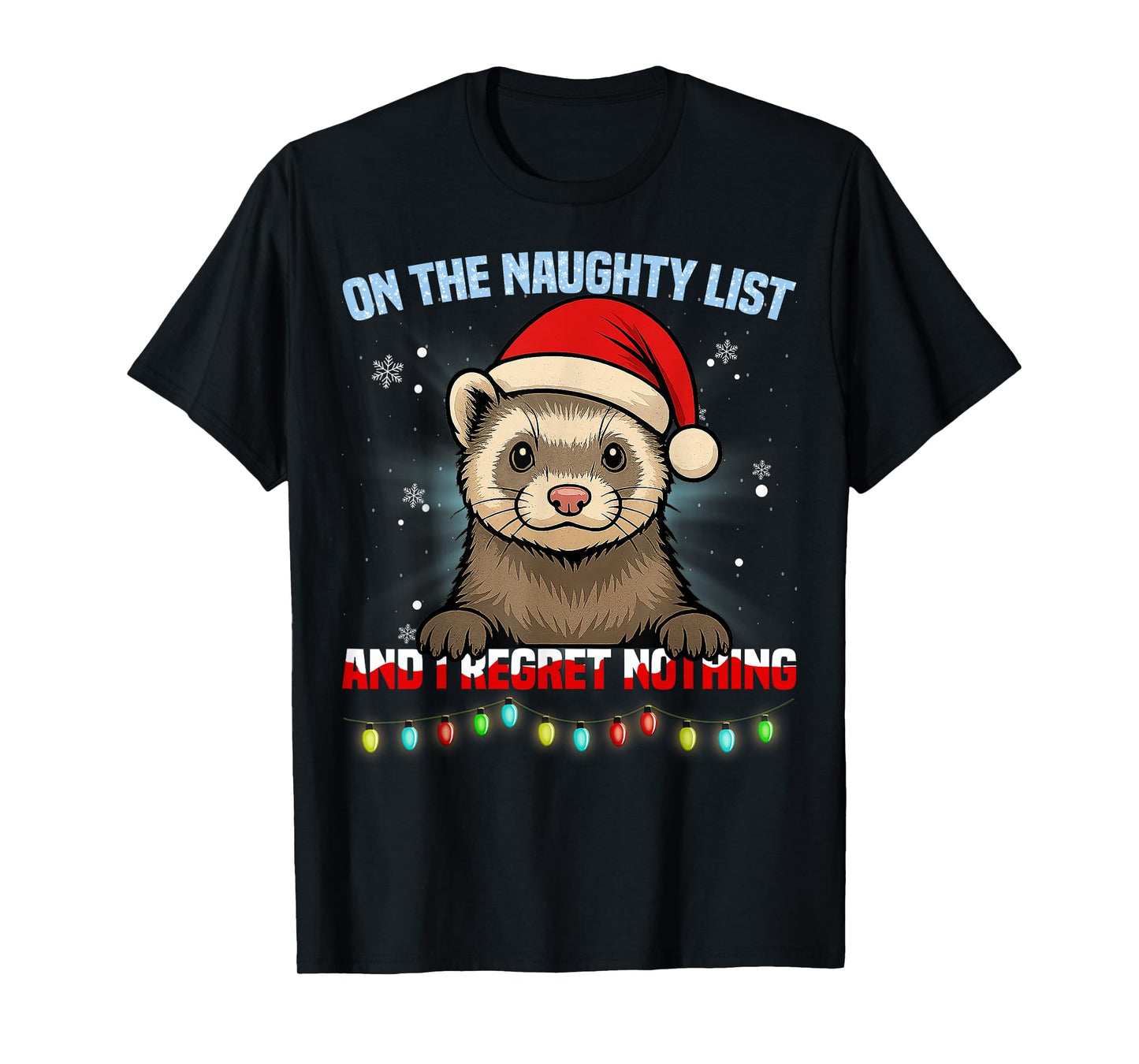 Funny Ferret Christmas Santa Hat Xmas Gifts Men Women Kid T-Shirt
