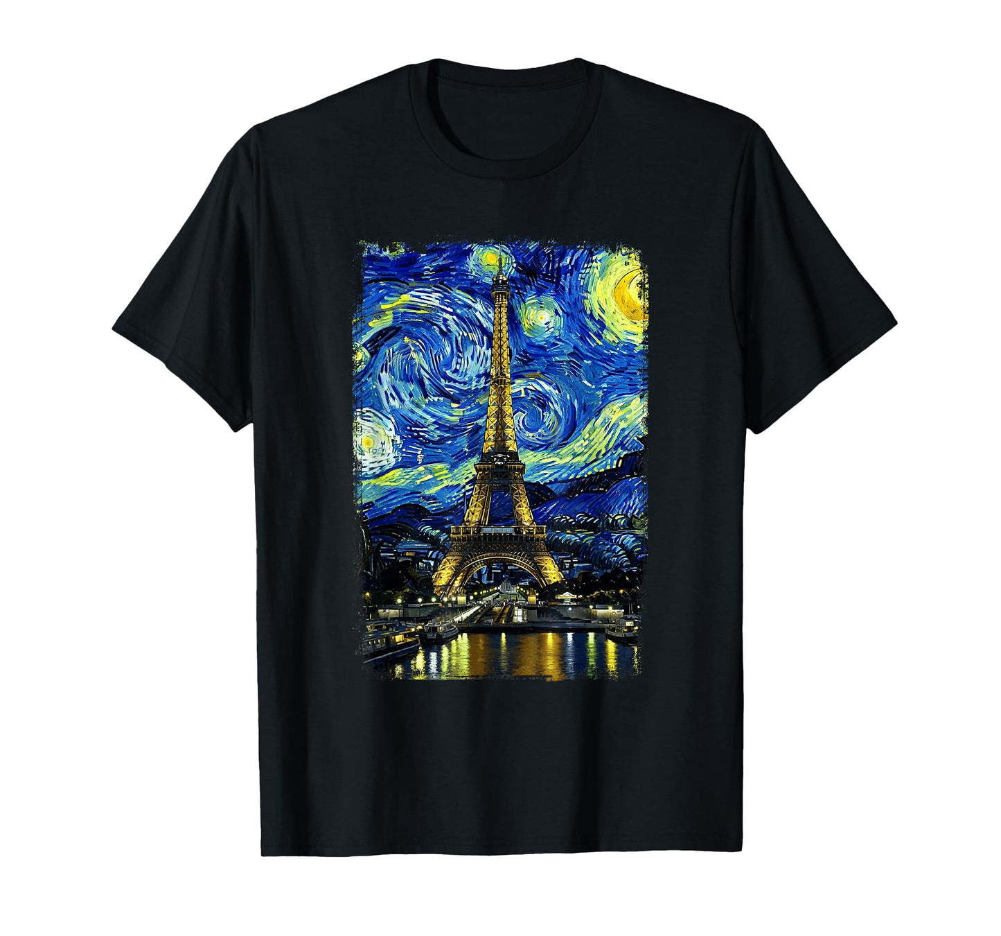 Eiffel Tower Van Gogh Starry Night Paris France Travel T-Shirt
