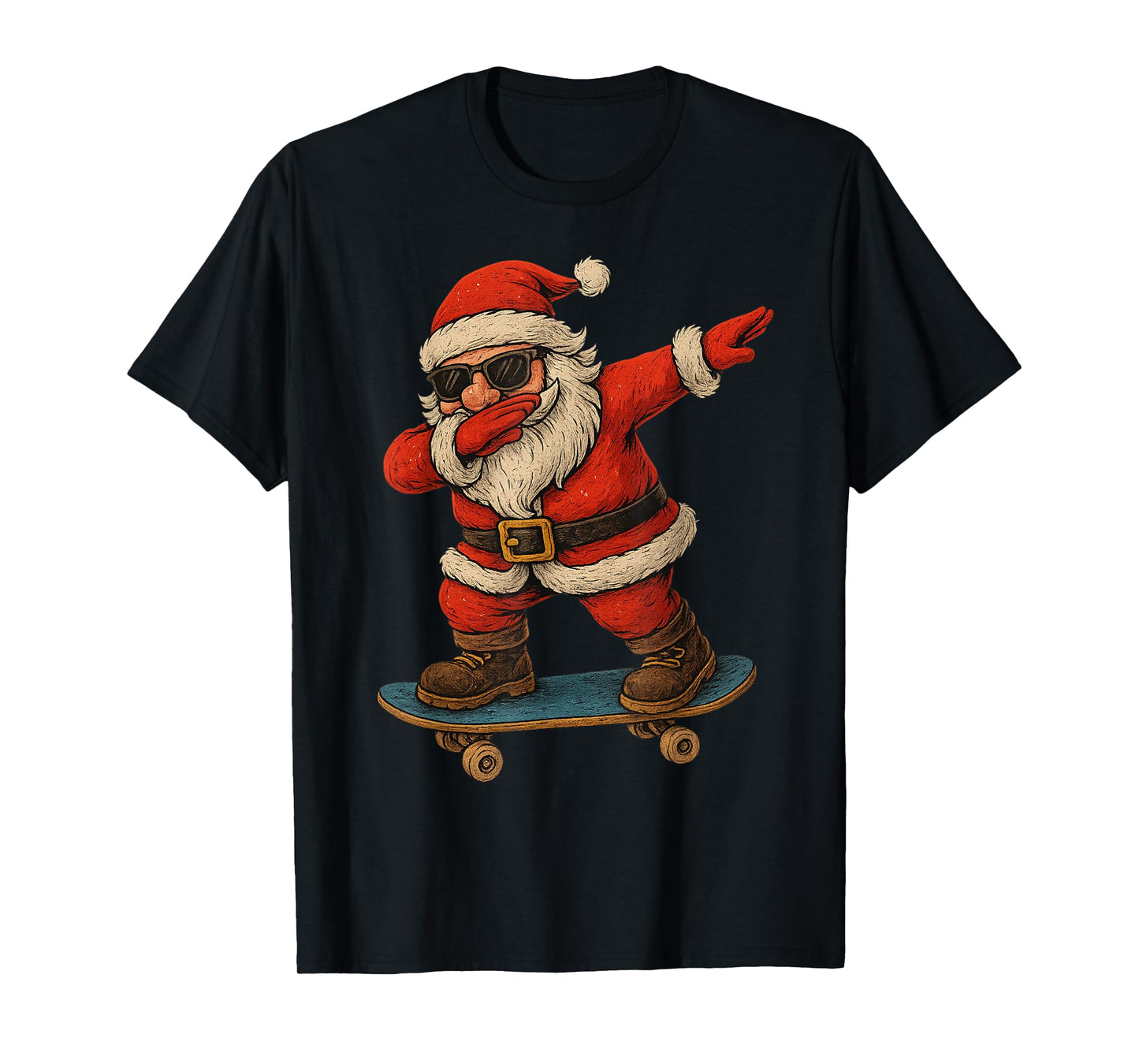Dabbing Santa Claus Boys Skate Skateboard Christmas T-Shirt