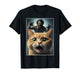 Orange Cat Selfie with Zombie Funny Pet Owner Graphic T-Shirt