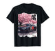 Vintage JDM Drift Race Car Kanji Sakura Flower Blossom Art T-Shirt