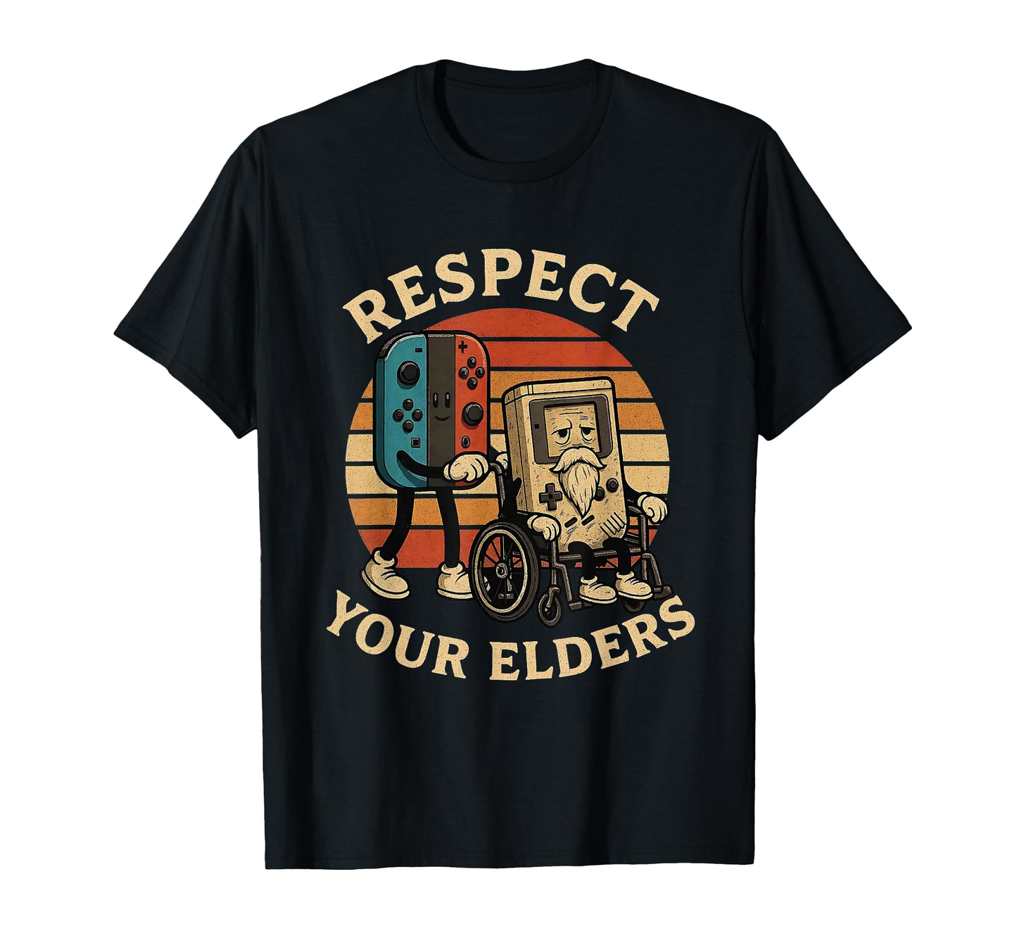 Respect Your Elders Funny Retro Gaming Tech Quote T-Shirt