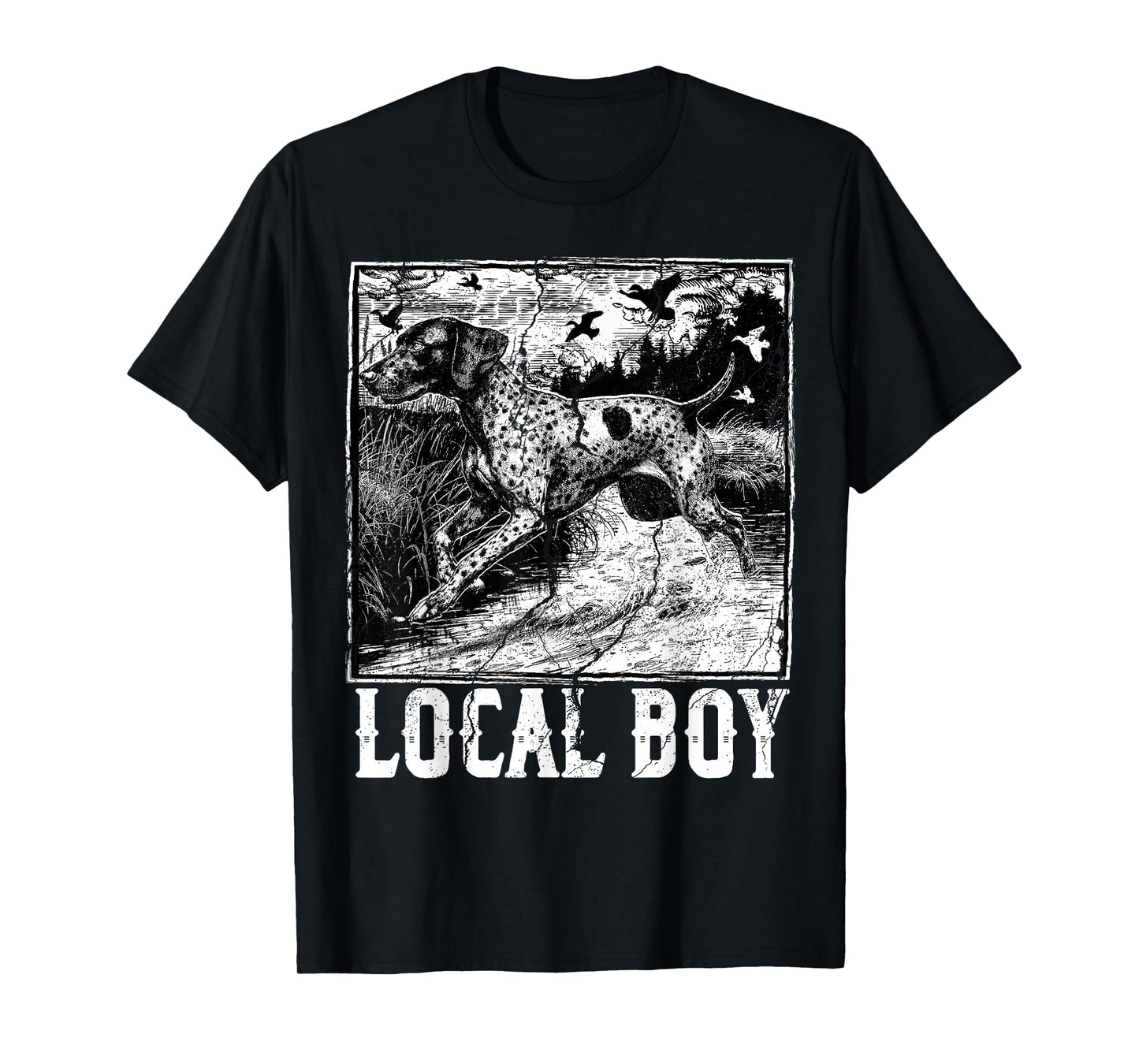 Retro Hunting Local Boy Southern Hunter Dog Lover Vintage T-Shirt