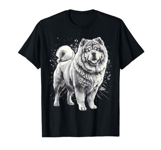 Chow Dog Face Art Design T-Shirt