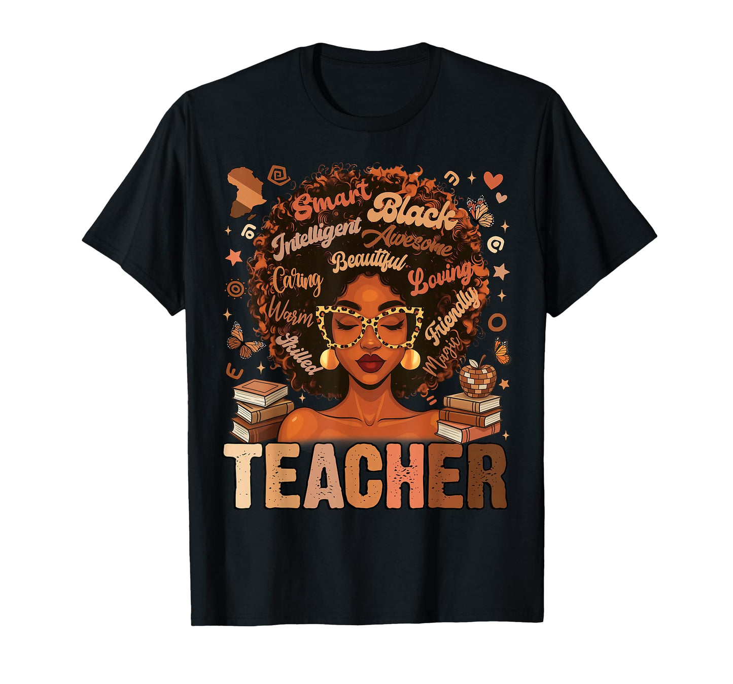 Black Teacher Magic Black History Month Afro Hair Melanin T-Shirt