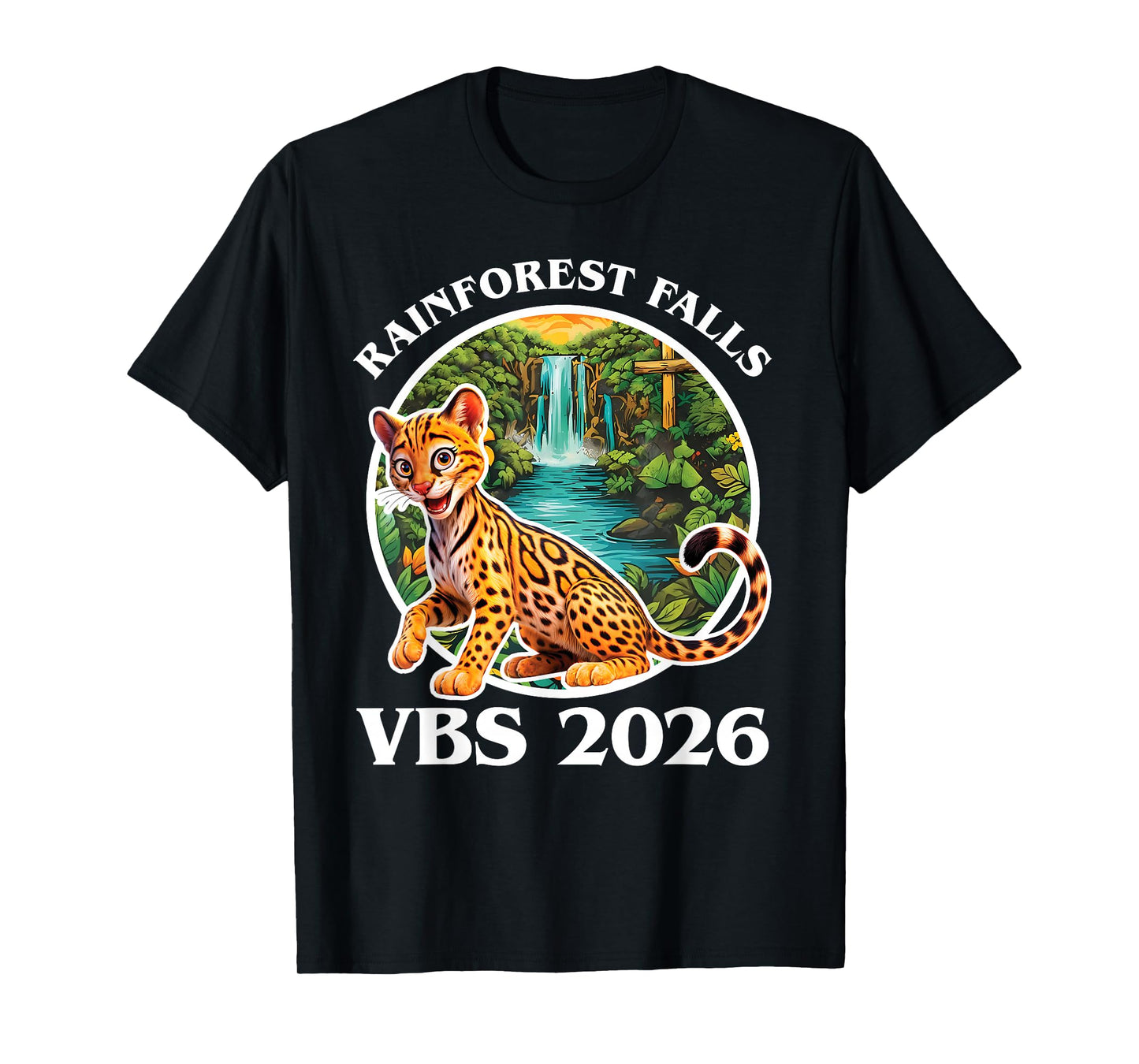 Rainforest Falls VBS 2026 Jesus Faith Bible Verse Kids T-Shirt