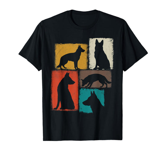 Shepherd Vintage Collage German Shepherd Mom Dad Dog Lover T-Shirt