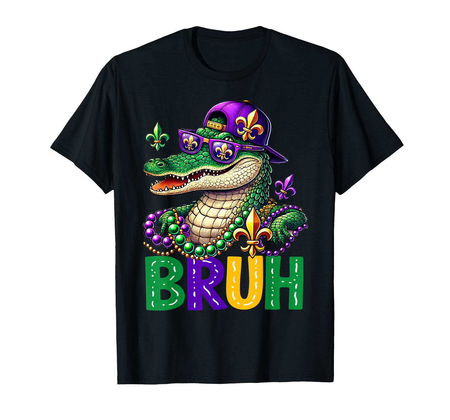 Mardigator Alligator Bruh Mardi Gras Costume Teens Boys Kids T-Shirt
