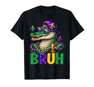 Mardigator Alligator Bruh Mardi Gras Costume Teens Boys Kids T-Shirt