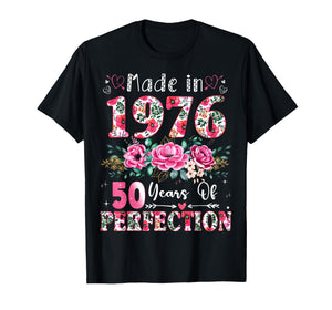 50 Year Old Made in 1976 Floral 50th Birthday Women T-Shirt