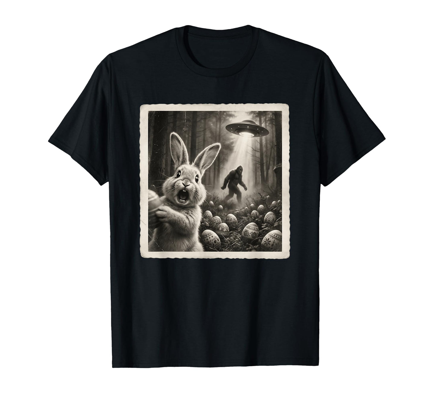 Funny Easter Bunny & Easter, Selfie Bigfoot & UFO, Easter T-Shirt
