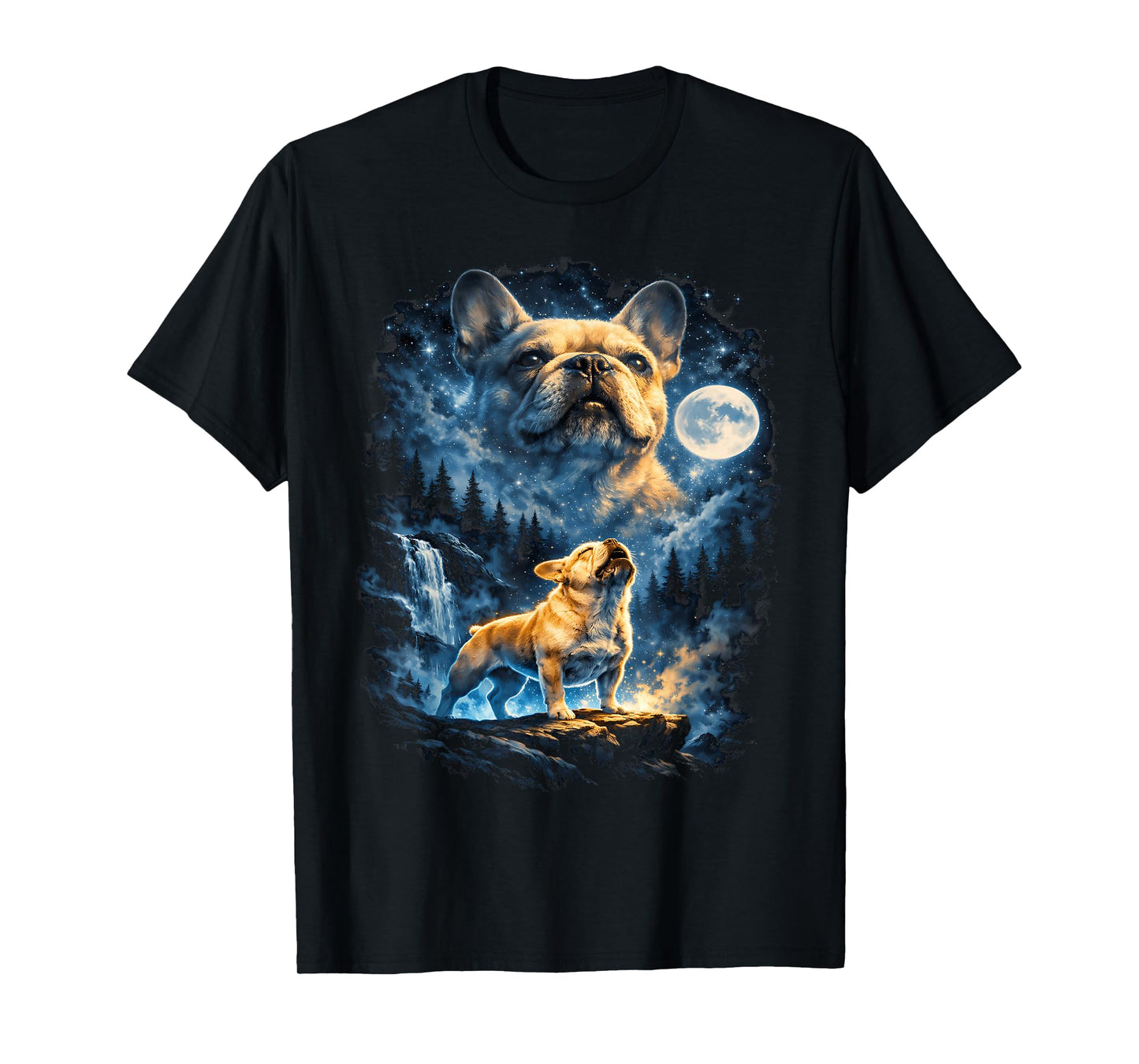 Frenchie Howling At The Moon T-Shirt