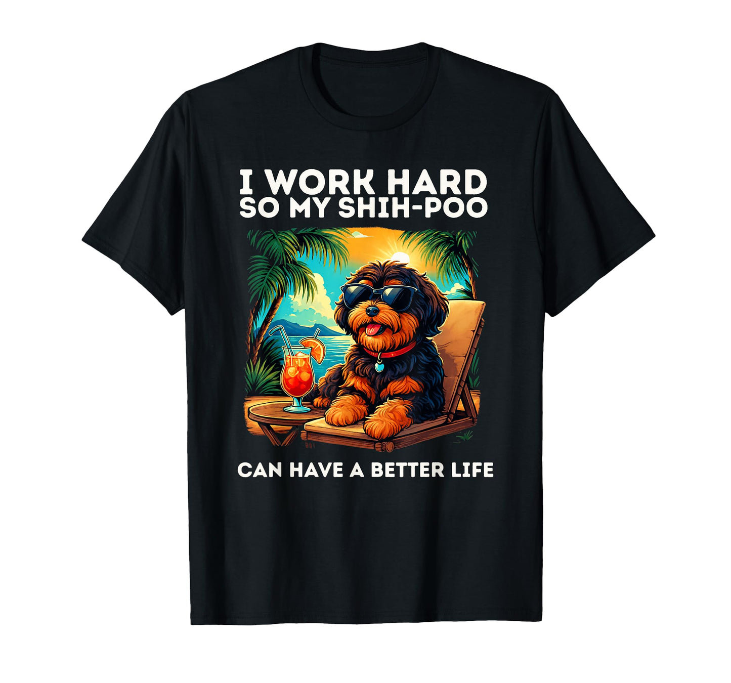 Shih Poo Lover Design Funny Shih Poo Dog T-Shirt